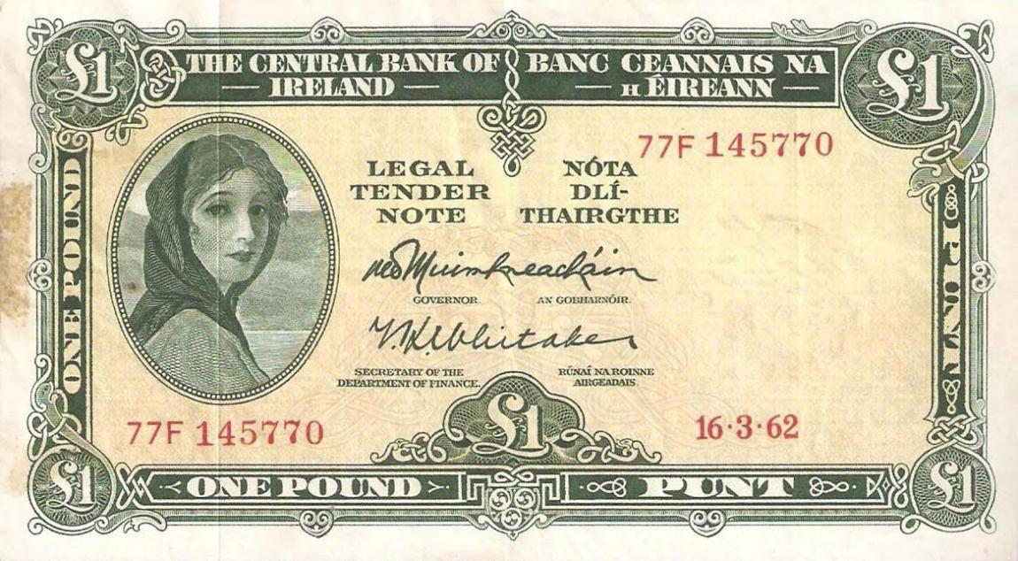 Front of Ireland, Republic of p64a: 1 Pound from 1962