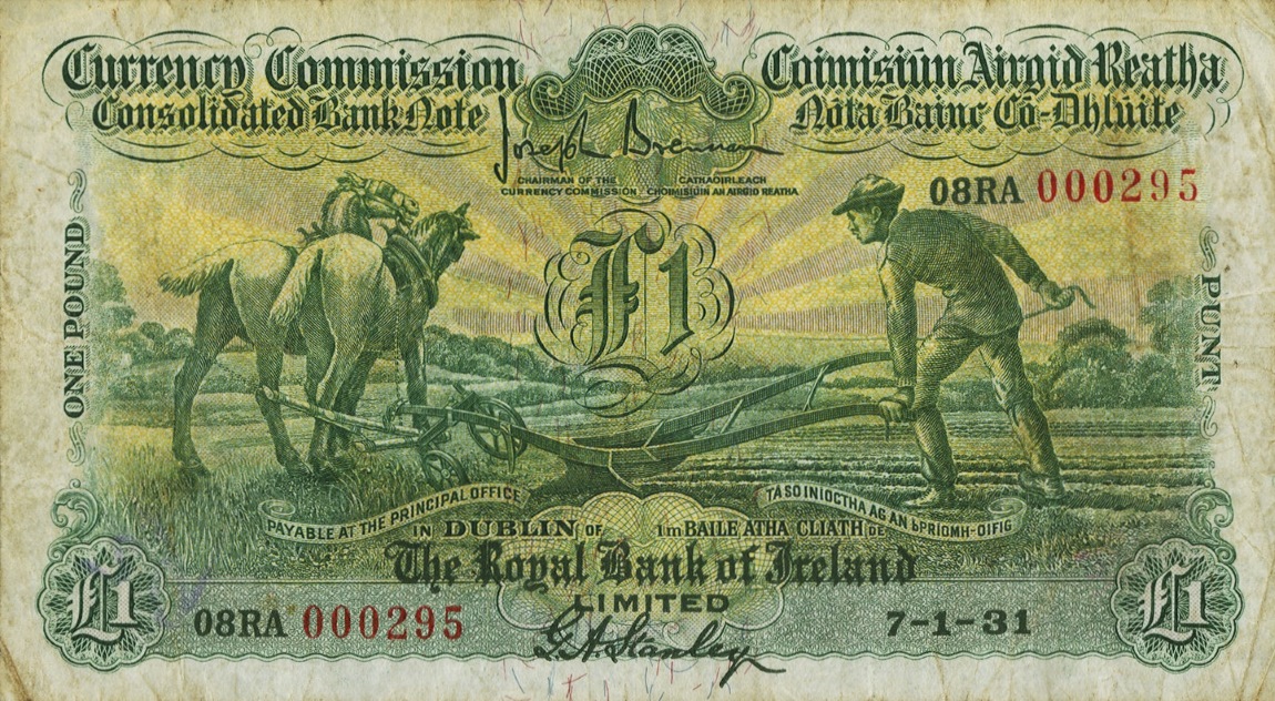 Front of Ireland, Republic of p44a: 1 Pound from 1929
