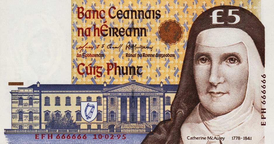 Front of Ireland, Republic of p75b: 5 Pounds from 1994