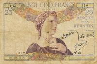 p23 from Reunion: 25 Francs from 1930