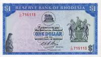p30a from Rhodesia: 1 Dollar from 1970