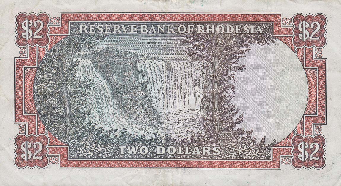 Back of Rhodesia p31d: 2 Dollars from 1970