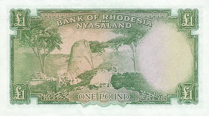 Back of Rhodesia and Nyasaland p21a: 1 Pound from 1956