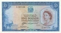 p22b from Rhodesia and Nyasaland: 5 Pounds from 1961