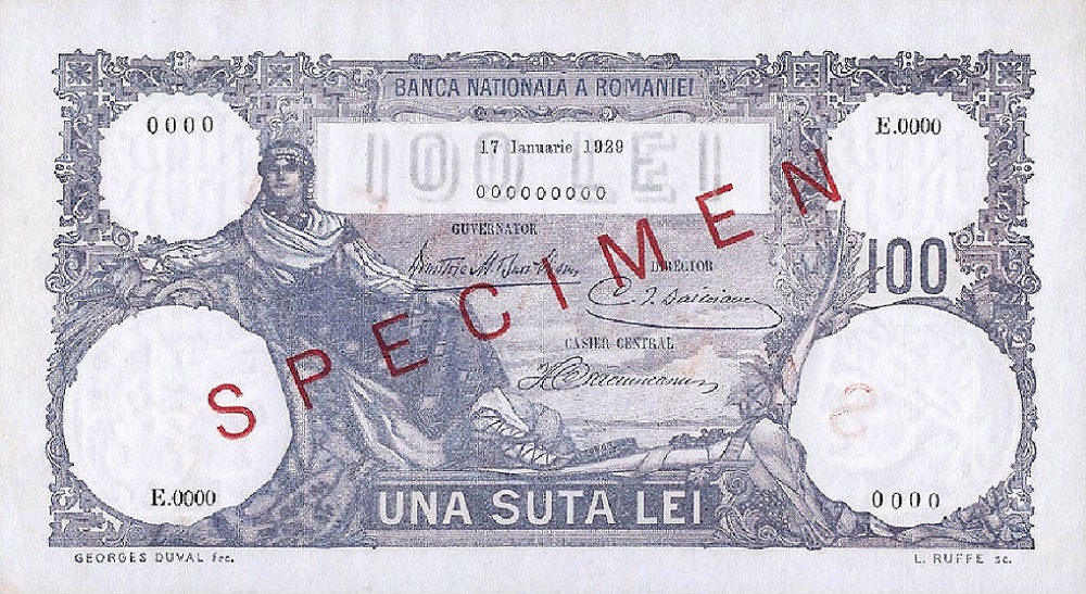 Front of Romania p21s1: 100 Lei from 1929
