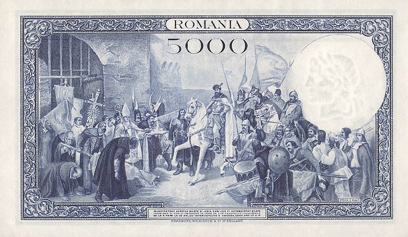 Back of Romania p35a: 5000 Lei from 1931