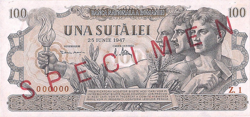 Front of Romania p62s: 100 Lei from 1947