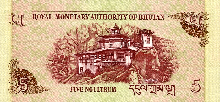 Back of Bhutan p28a: 5 Ngultrum from 2006