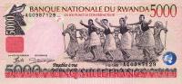 p28a from Rwanda: 5000 Francs from 1998