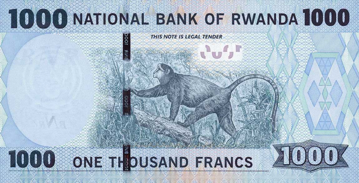 Back of Rwanda p39a: 1000 Francs from 2015