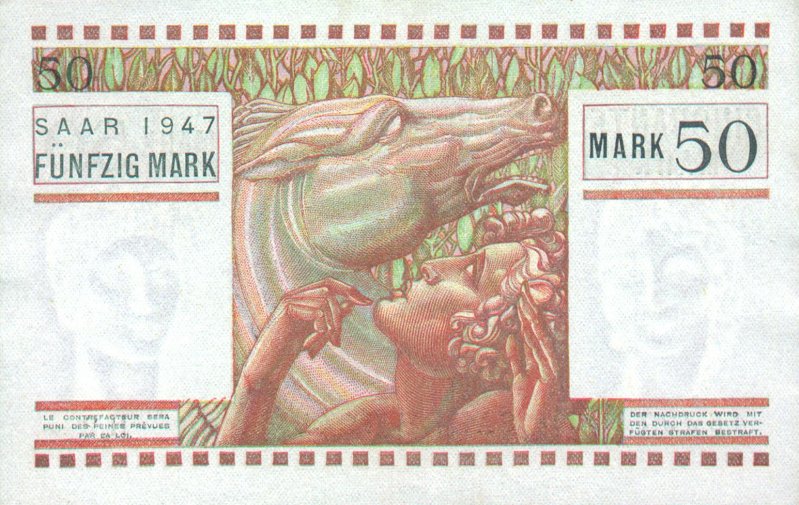 Back of Saar p7: 50 Mark from 1947