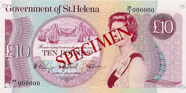 Front of Saint Helena p8s: 10 Pounds from 1979
