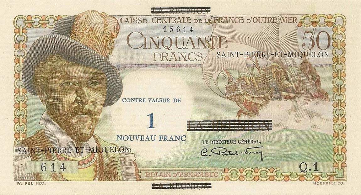 Front of Saint Pierre and Miquelon p30a: 1 Nouveau Franc from 1960