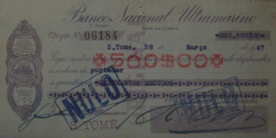 Front of Saint Thomas and Prince p35B: 500 Escudos from 1947