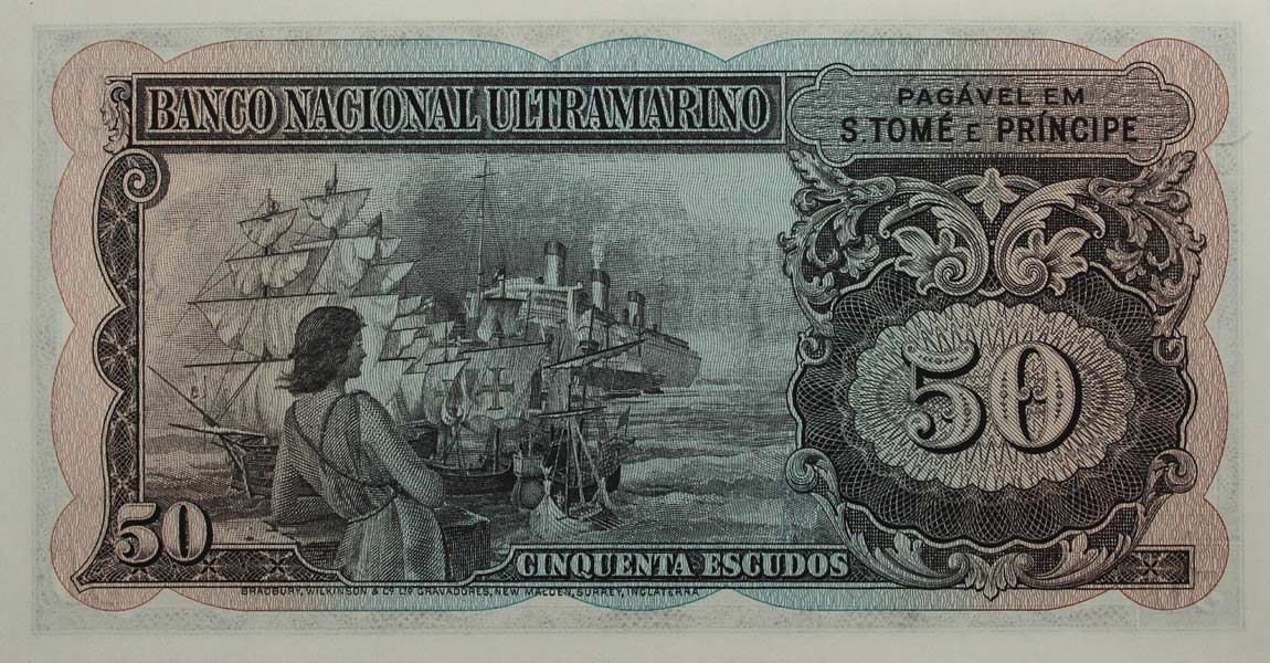 Back of Saint Thomas and Prince p37a: 50 Escudos from 1958