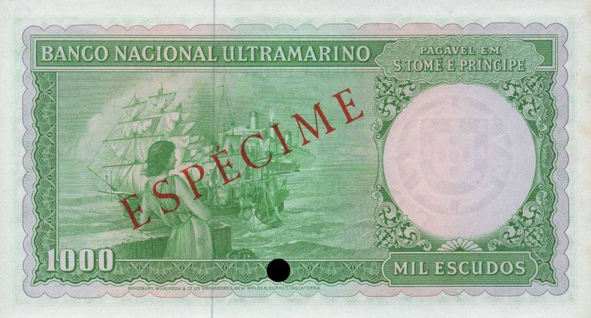 Back of Saint Thomas and Prince p40s: 1000 Escudos from 1964