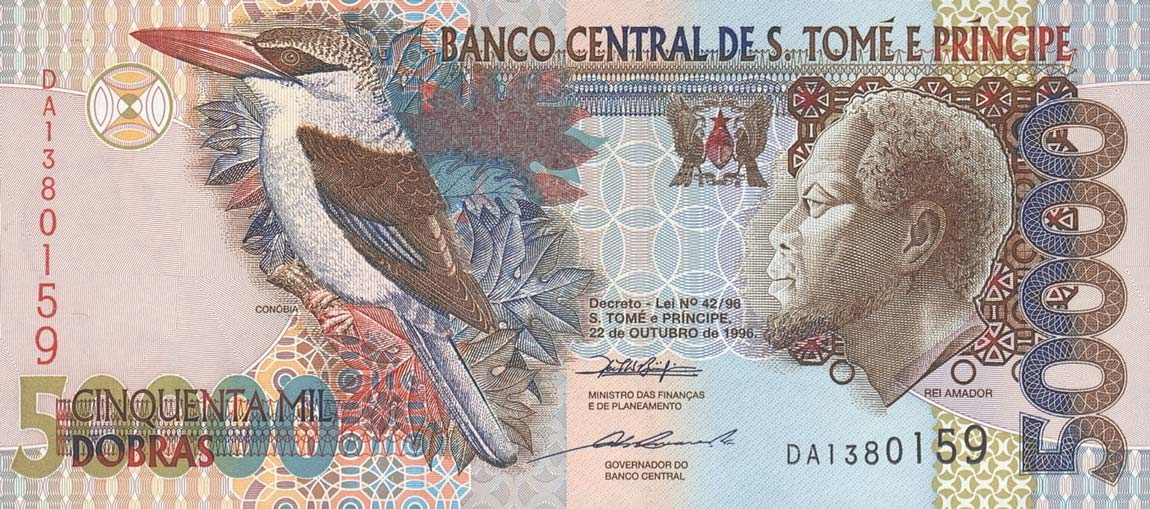 Front of Saint Thomas and Prince p68a: 50000 Dobras from 1996