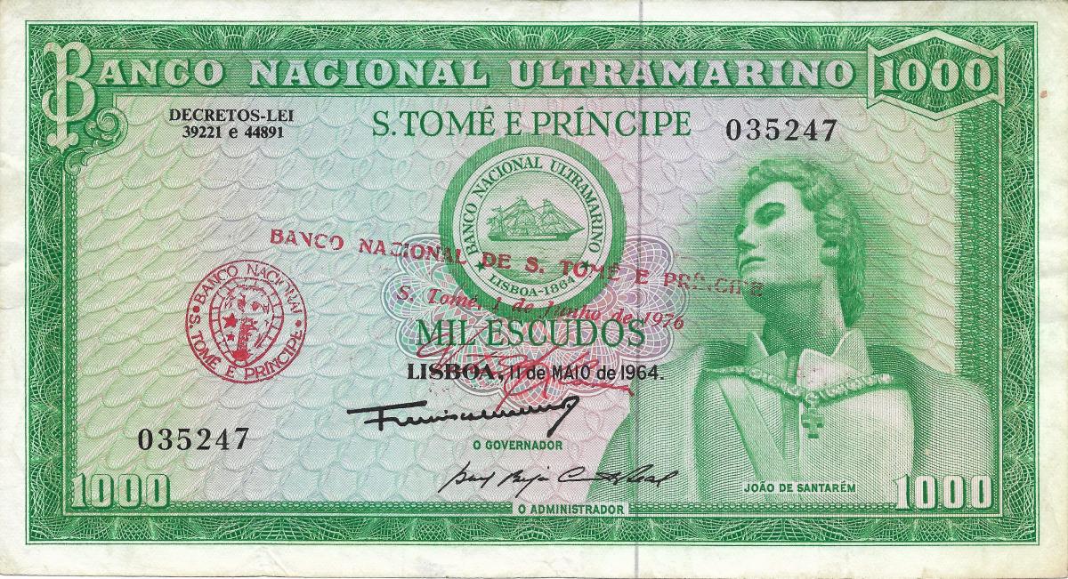 Front of Saint Thomas and Prince p48: 1000 Escudos from 1976