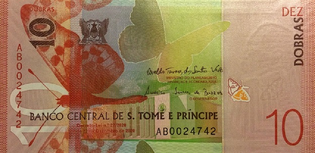 Front of Saint Thomas and Prince p71b: 10 Dobras from 2021
