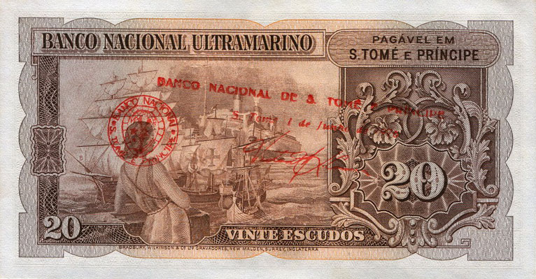 Back of Saint Thomas and Prince p44a: 20 Escudos from 1976