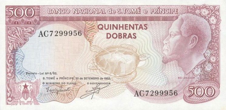 Front of Saint Thomas and Prince p58: 500 Dobras from 1982