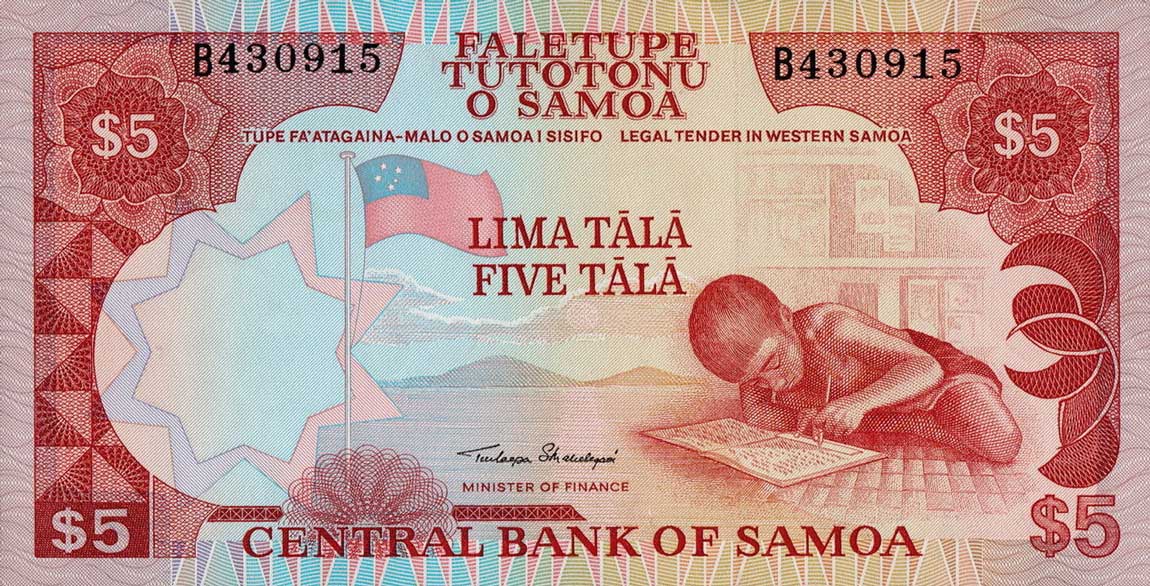 Front of Samoa p33a: 5 Tala from 2002