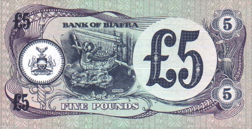 Back of Biafra p6b: 5 Pounds from 1968