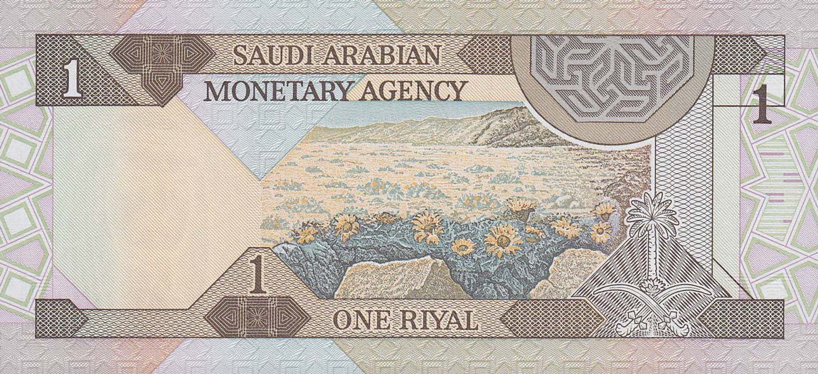 Back of Saudi Arabia p21b: 1 Riyal from 1984