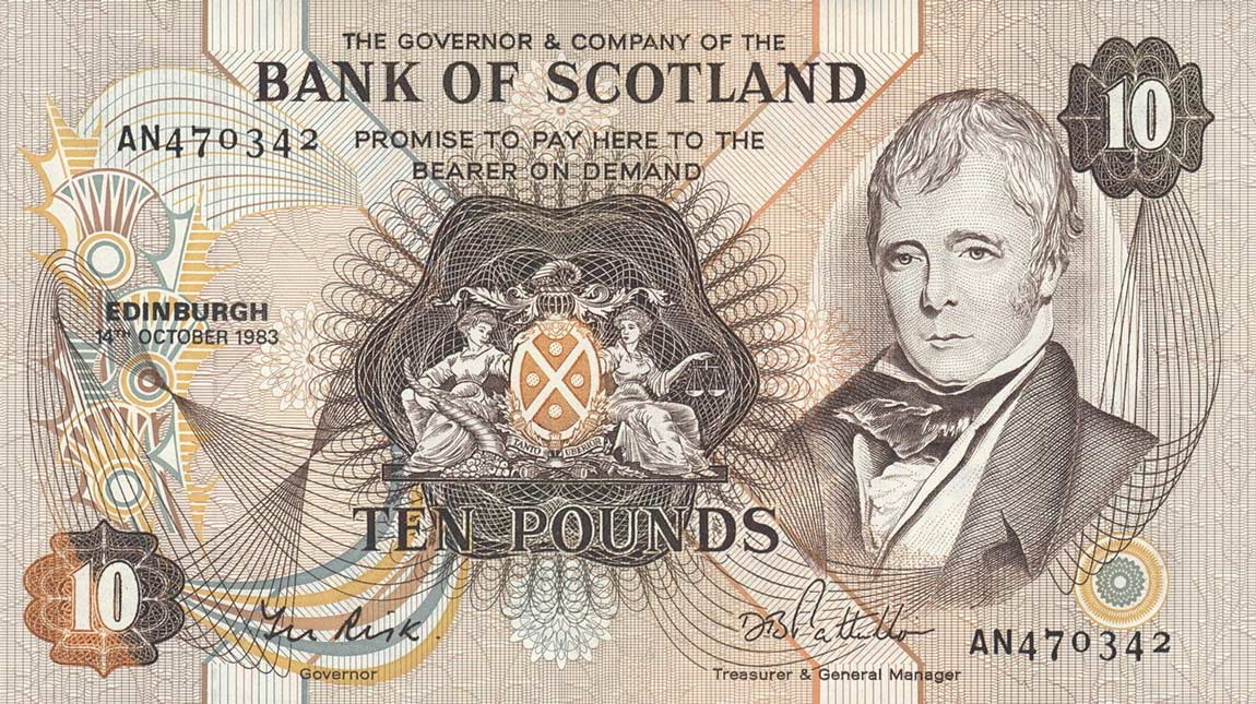 Front of Scotland p113c: 10 Pounds from 1981