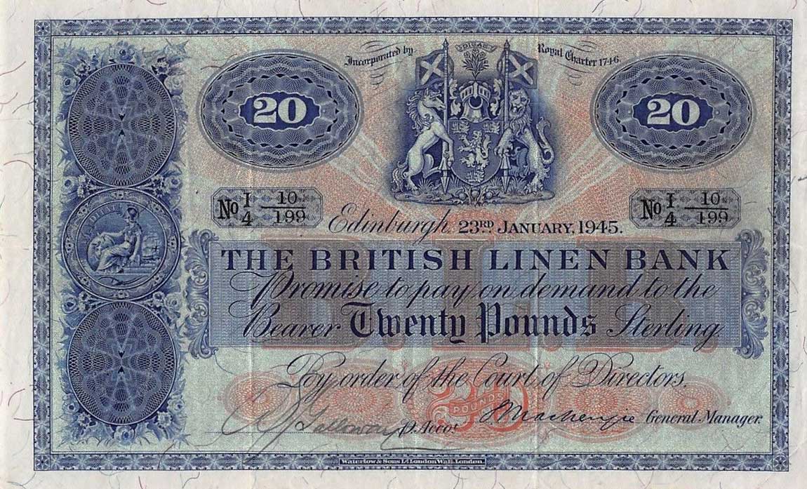 Front of Scotland p159a: 20 Pounds from 1935