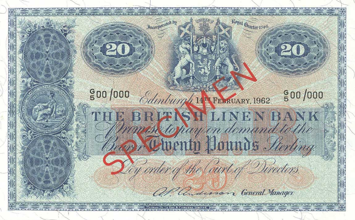 Front of Scotland p164s: 20 Pounds from 1962