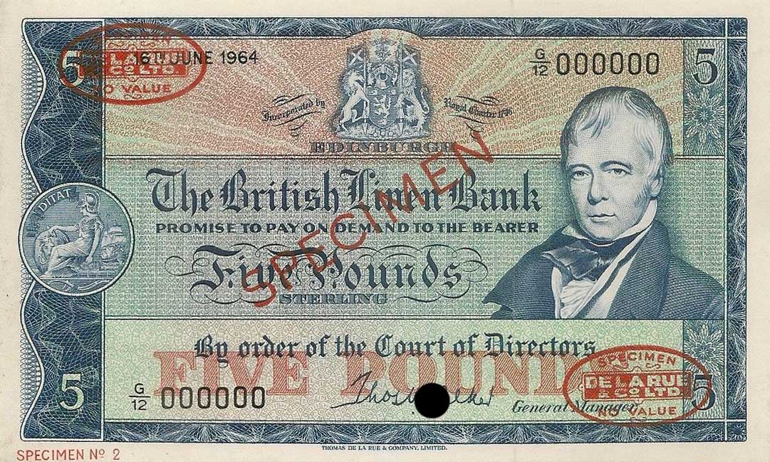 Front of Scotland p167s: 5 Pounds from 1962
