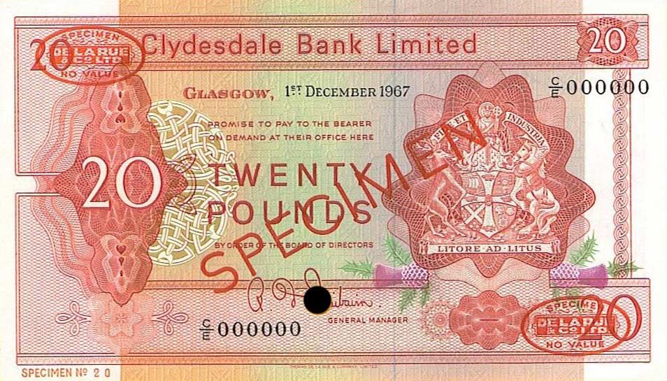 Front of Scotland p200s: 20 Pounds from 1964