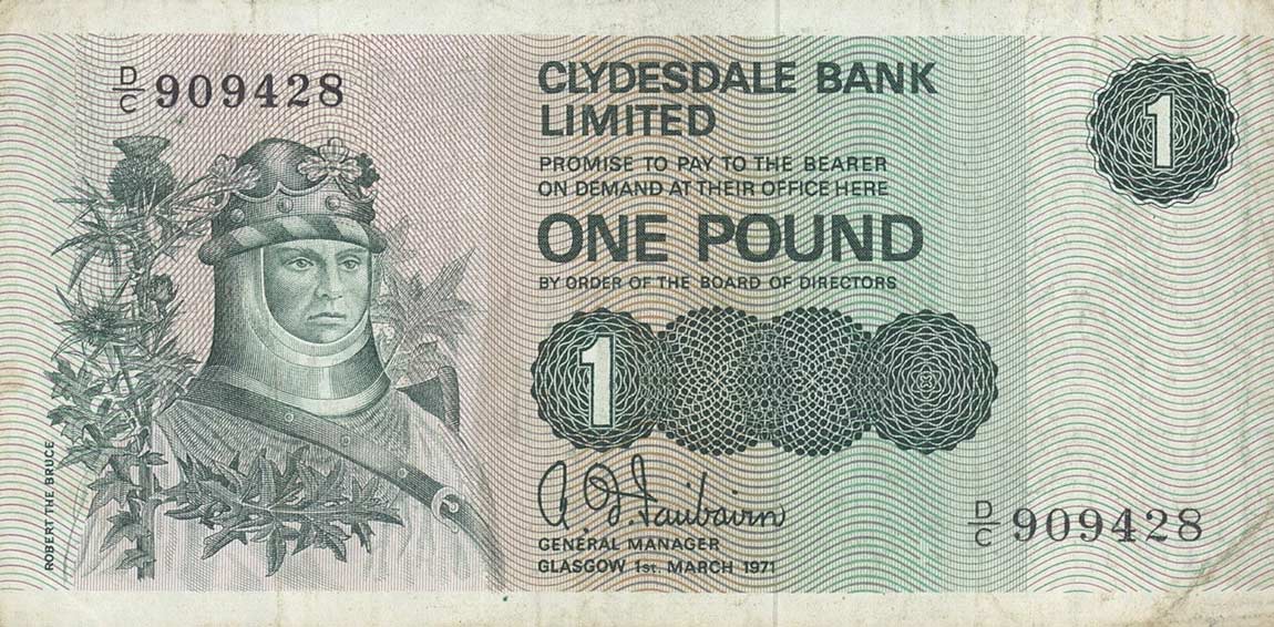Front of Scotland p204a: 1 Pound from 1971