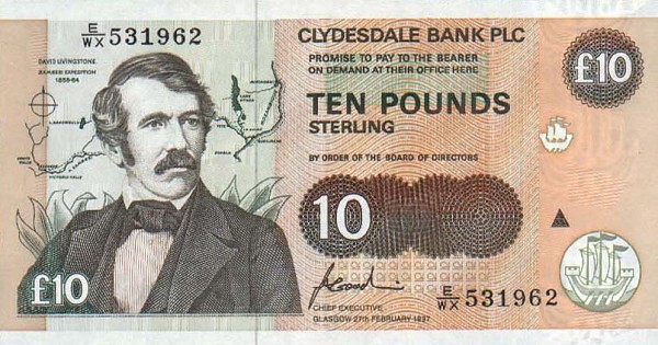 Front of Scotland p219c: 10 Pounds from 1996