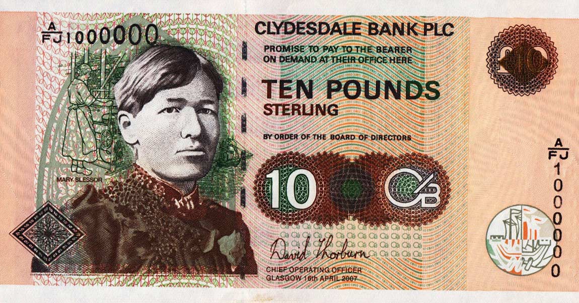 Front of Scotland p226f: 10 Pounds from 2006