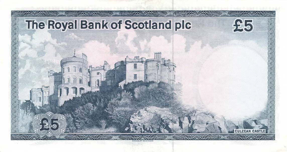Back of Scotland p342d: 5 Pounds from 1986