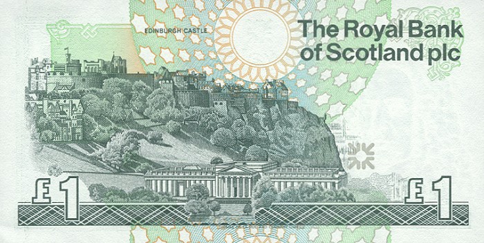 Back of Scotland p351c: 1 Pound from 1992