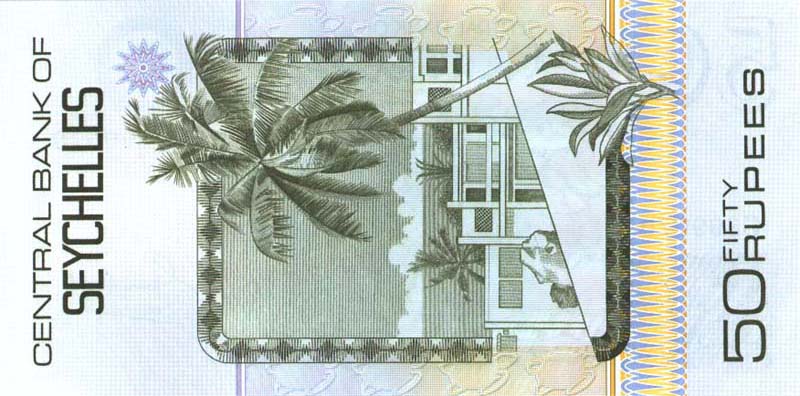 Back of Seychelles p30a: 50 Rupees from 1983
