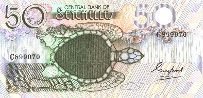 Front of Seychelles p30a: 50 Rupees from 1983