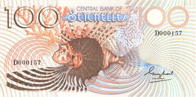 Front of Seychelles p31a: 100 Rupees from 1983