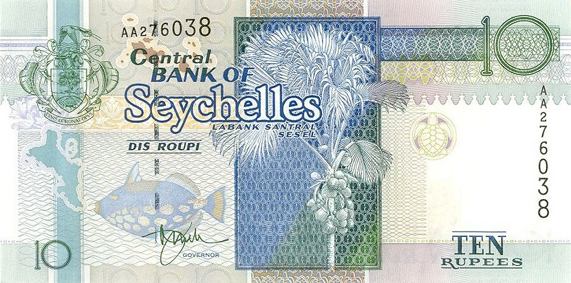 Front of Seychelles p36a: 10 Rupees from 1998