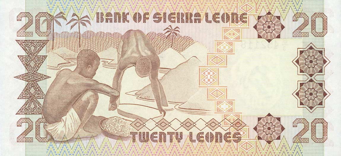Back of Sierra Leone p16: 20 Leones from 1988