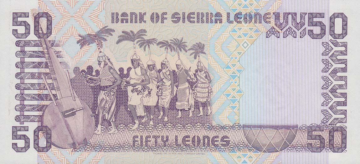 Back of Sierra Leone p17b: 50 Leones from 1989
