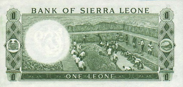 Back of Sierra Leone p1c: 1 Leone from 1970