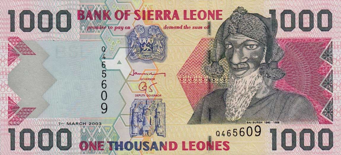 Front of Sierra Leone p24b: 1000 Leones from 2003