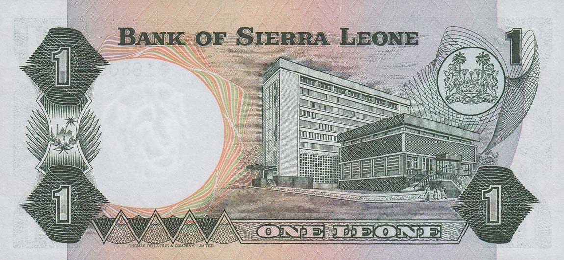 Back of Sierra Leone p5a: 1 Leone from 1974