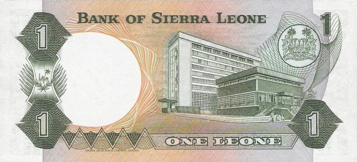 Back of Sierra Leone p5d: 1 Leone from 1981