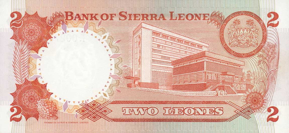 Back of Sierra Leone p6c: 2 Leones from 1978