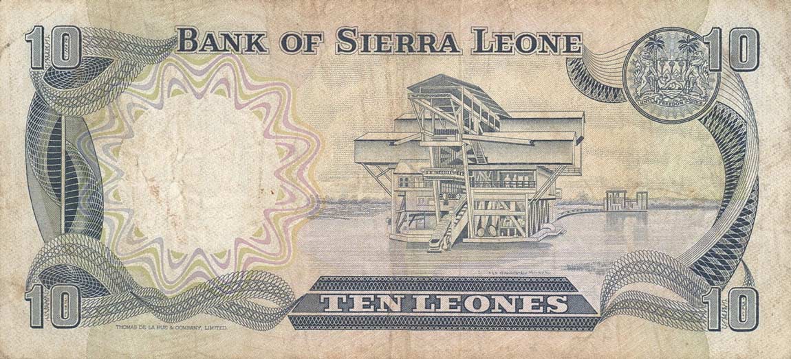 Back of Sierra Leone p8b: 10 Leones from 1984